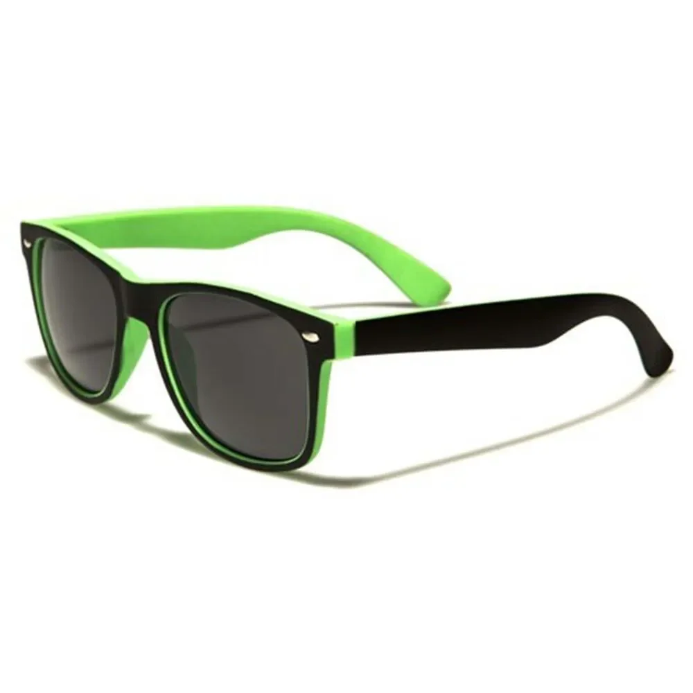 Classic Vintage Retro 80s Fashion Two-Tone Black & Green Horn Rimmed Sunglasses